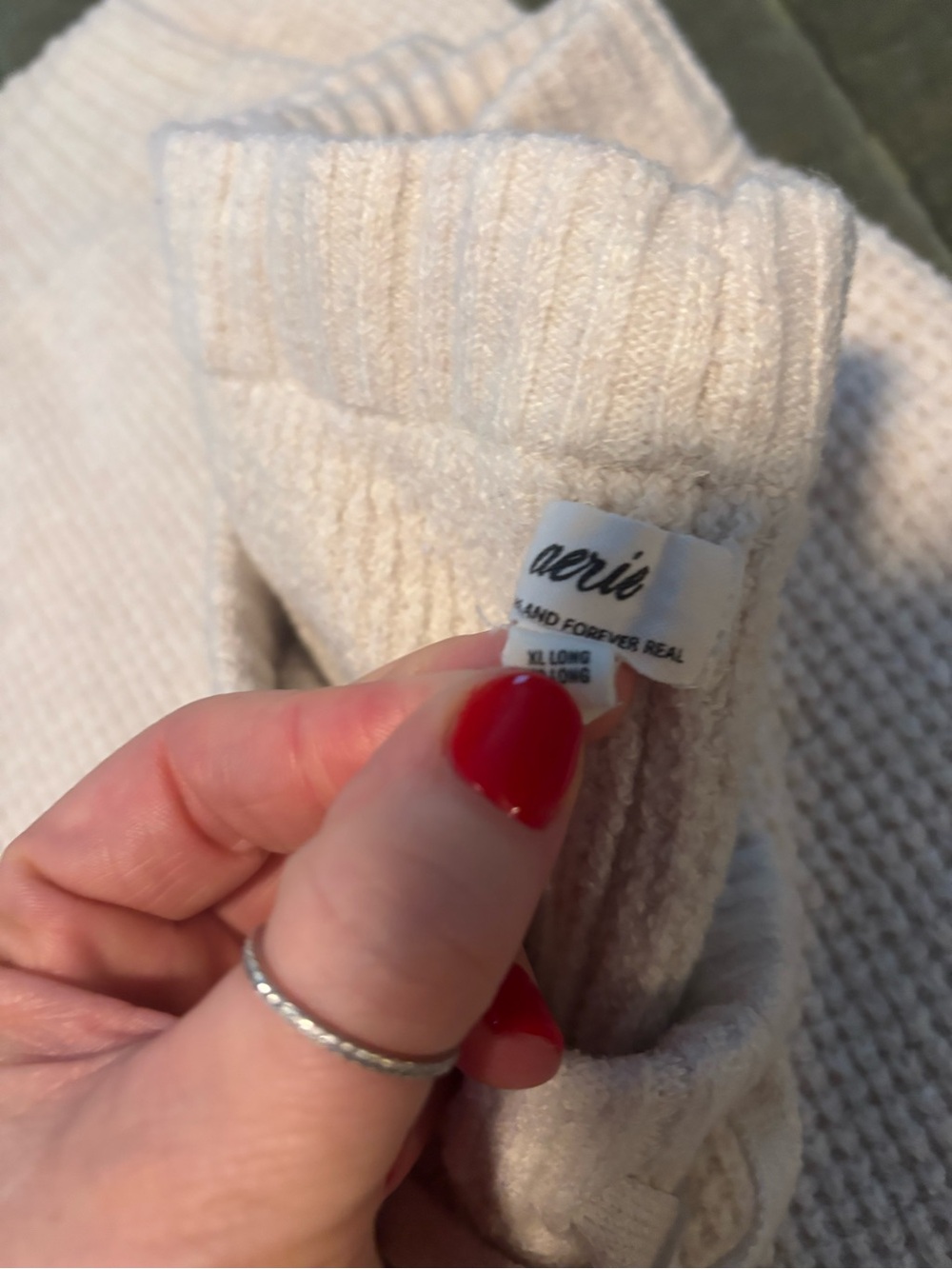 aerie Cream Waffle-Knit Lounge pants - Picture 3 of 3